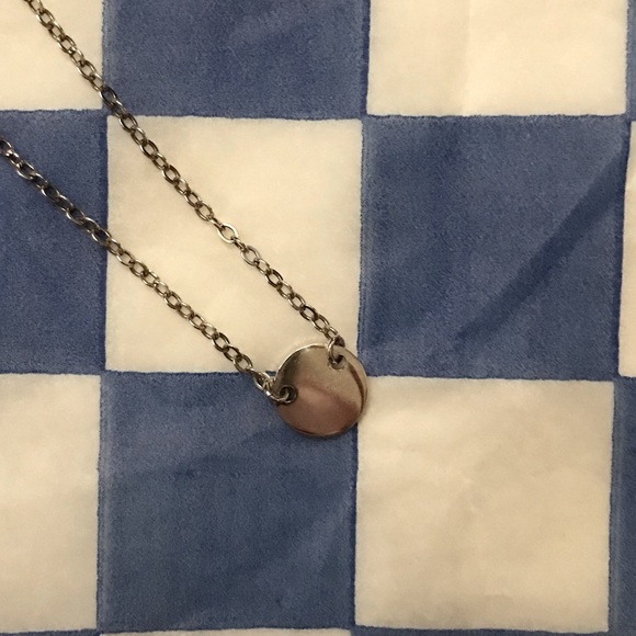 Sivado Studio Tiny Sterling Silver *Blank* Initial Disc Necklace - Picture 4 of 4